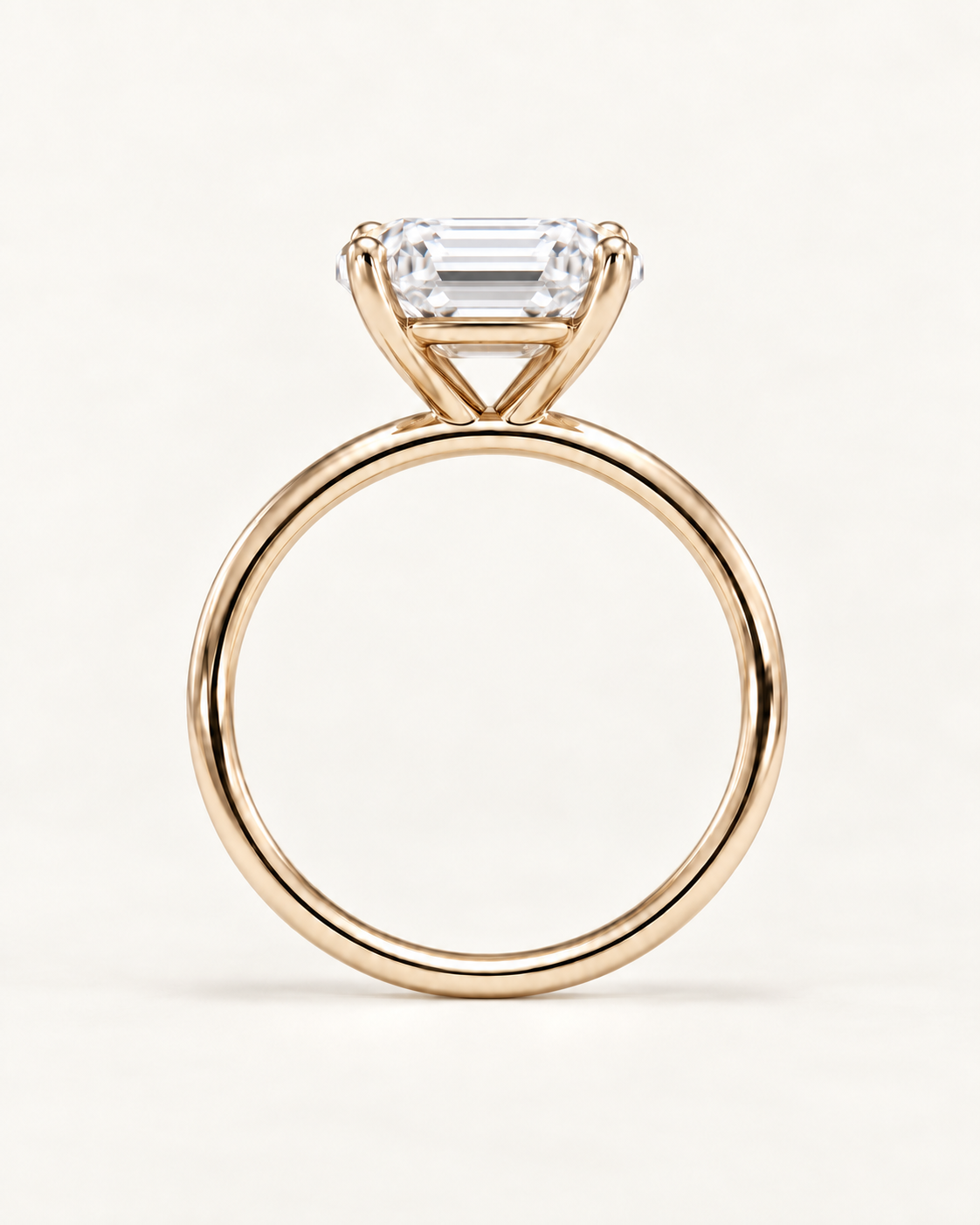 Bague de fiançailles solitaire diamant émeraude