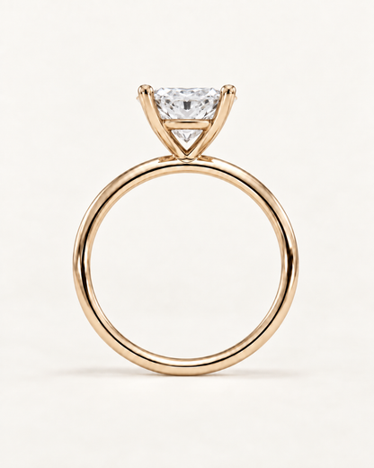 Bague de fiançailles solitaire diamant princesse