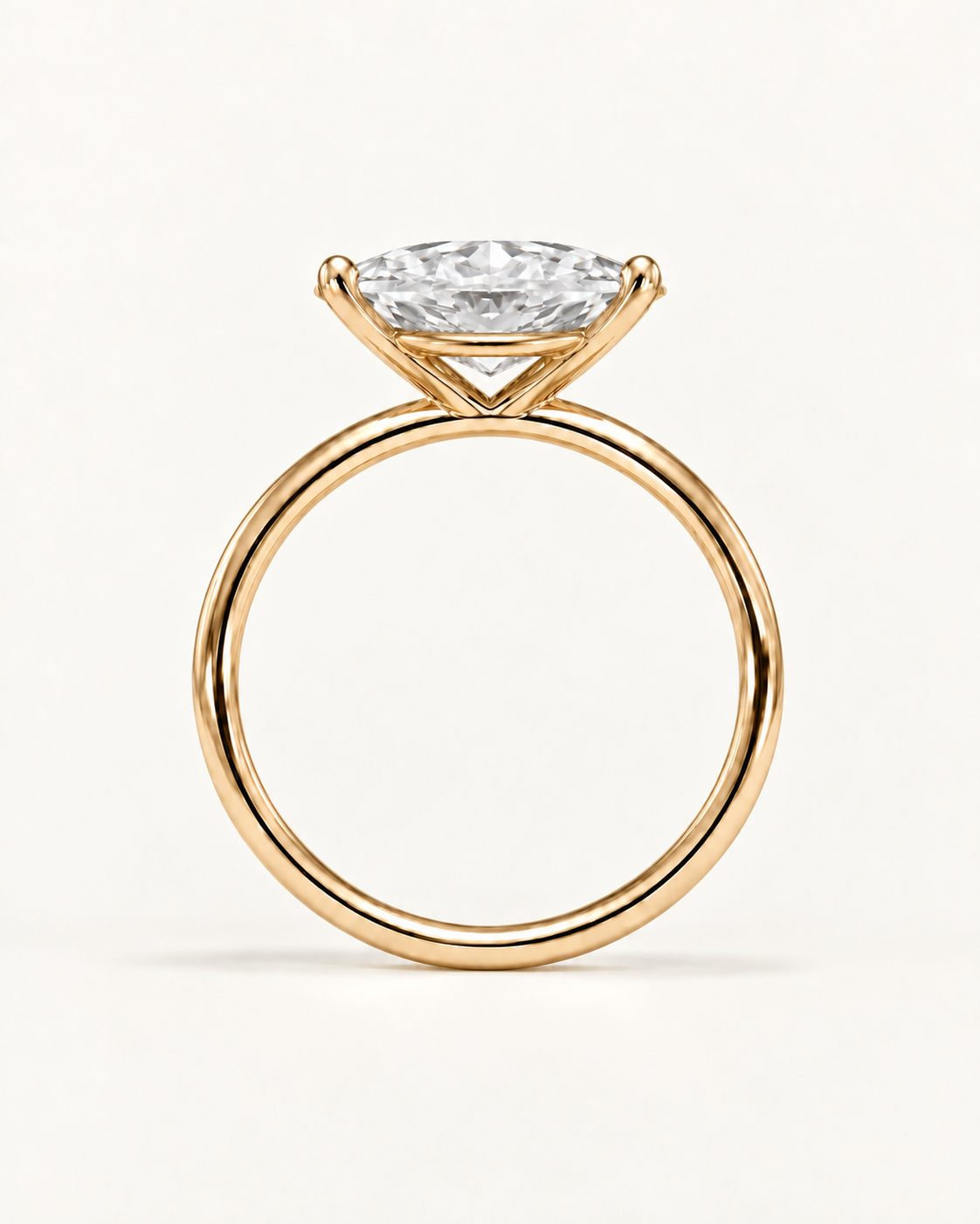 Bague de fiançailles solitaire diamant marquise