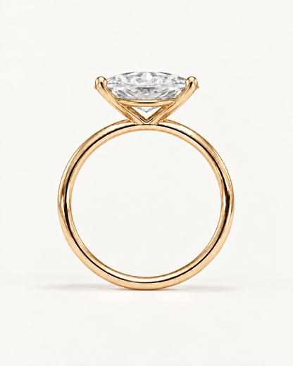 Bague de fiançailles solitaire diamant marquise