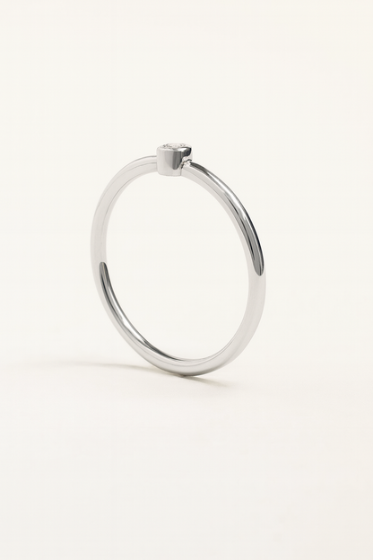 Mini Round Bezel Diamond Ring (Ready-to-ship)