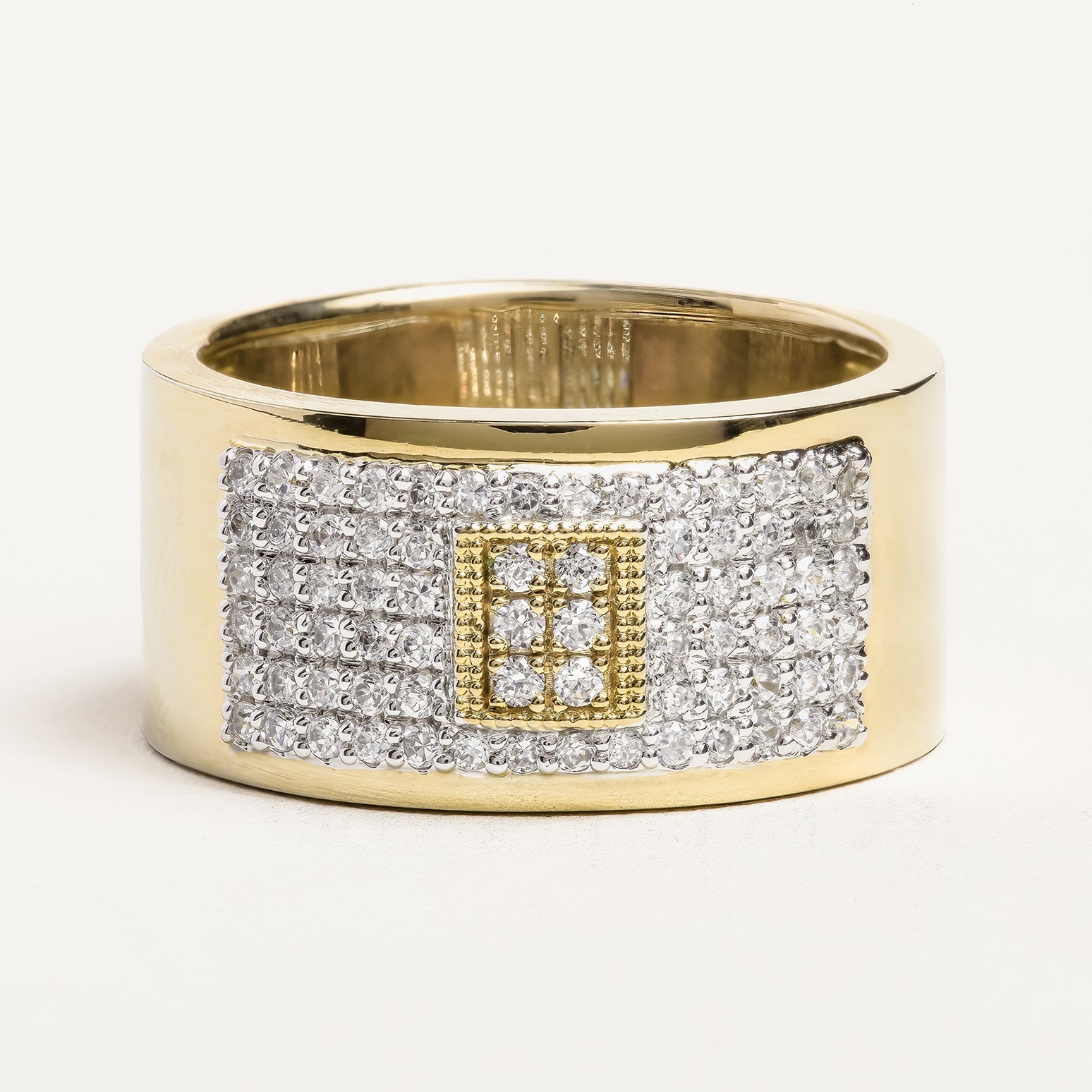 Cigar Pavé Gold Ring For Women
