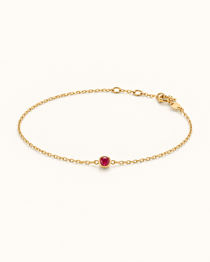 Birthstone personalized bezel bracelet