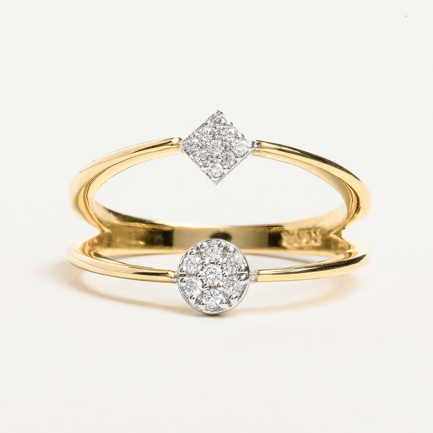 Diamond Duet Double Band Ring