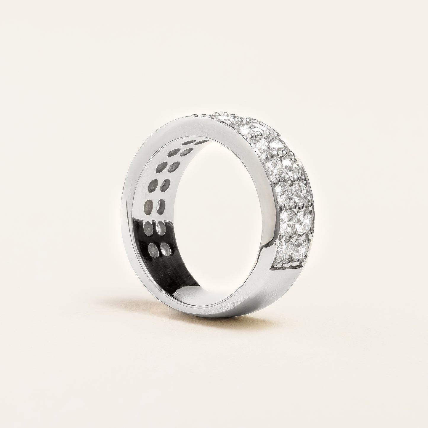 Double Row Eternity Band Side View