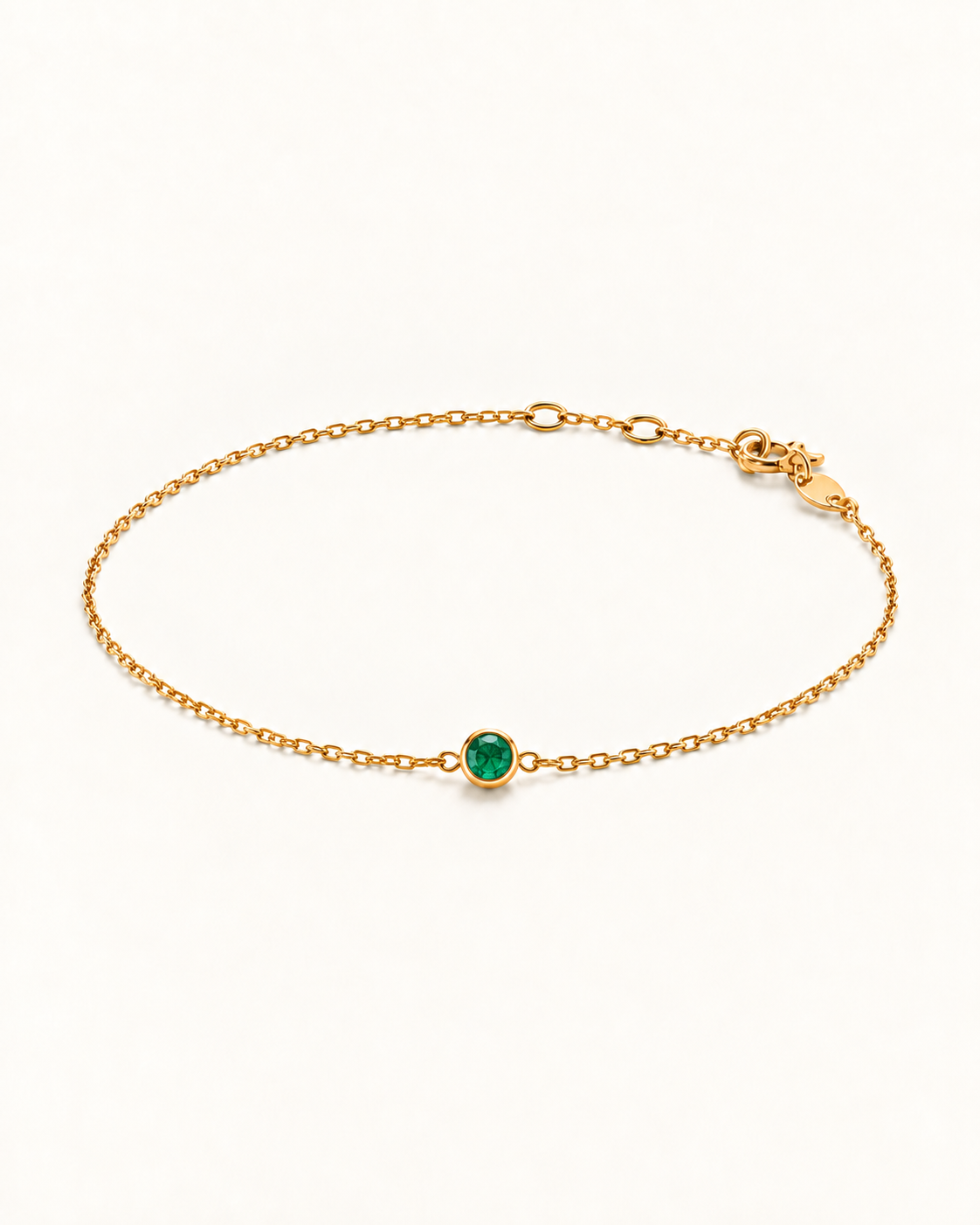 Bezel Emerald Bracelet