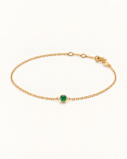 Bezel Emerald Bracelet