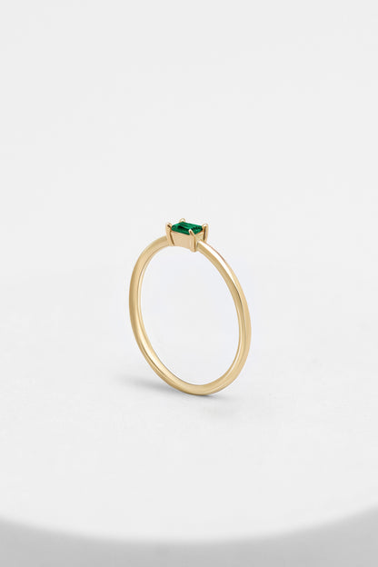 Birthstone Mini Baguette Ring