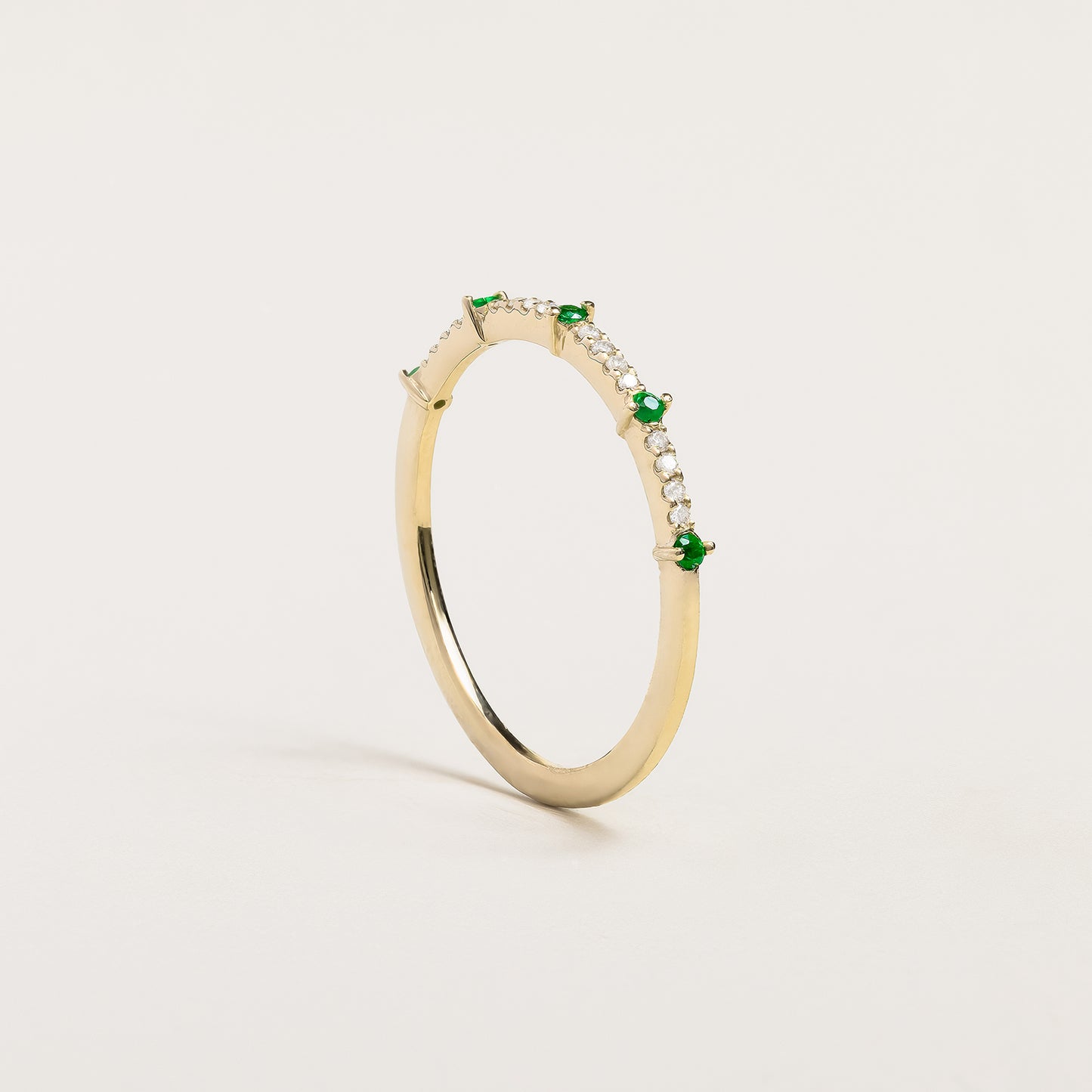 Emerald Mini Half-Eternity Ring