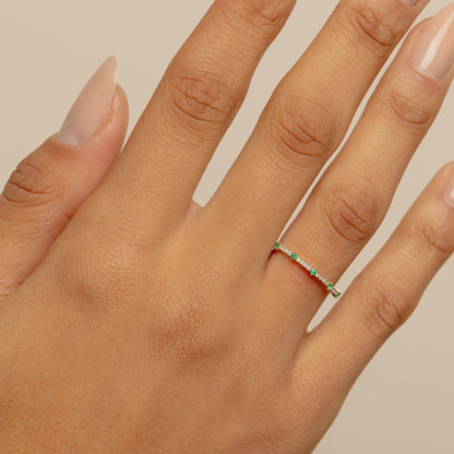 Birthstone Mini Half Eternity Ring