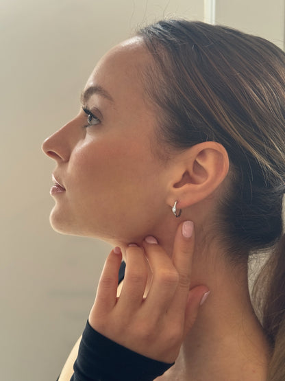 Small hoops with an oval diamond