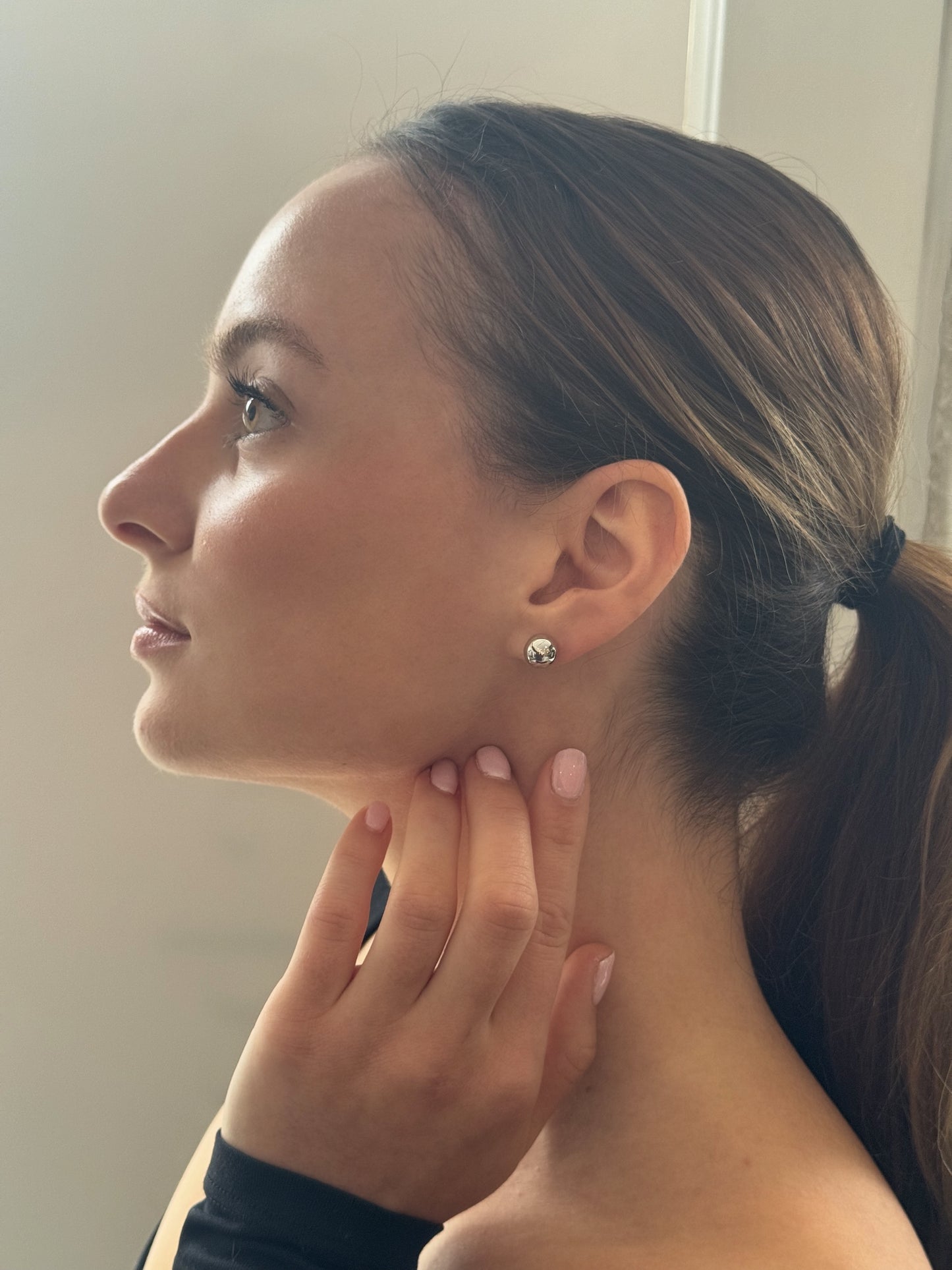 Large ball stud earrings