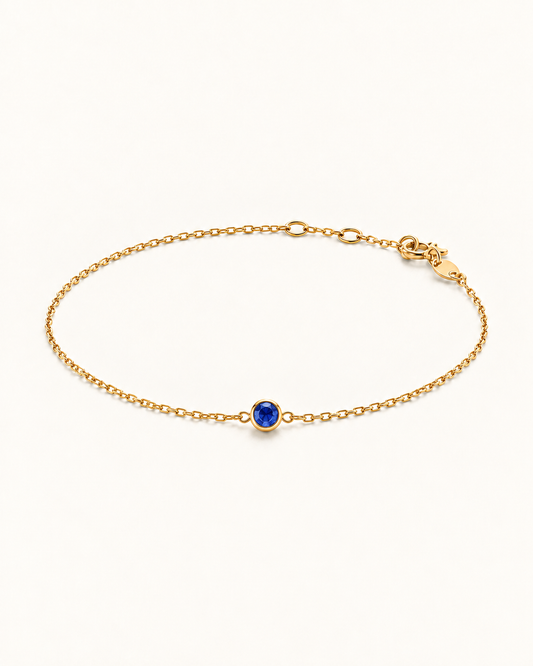 Birthstone personalized bezel bracelet
