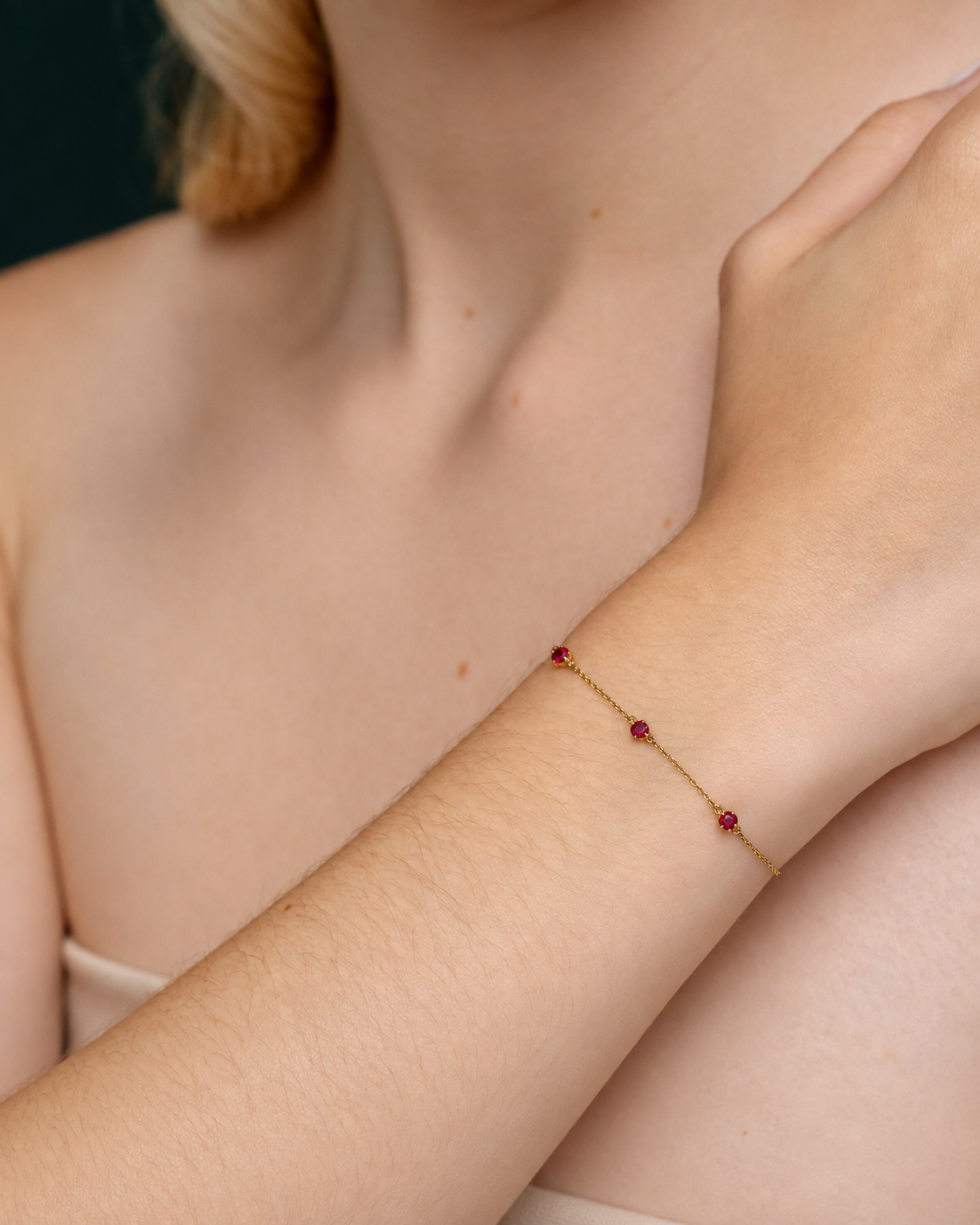 Station Bracelet with Ruby