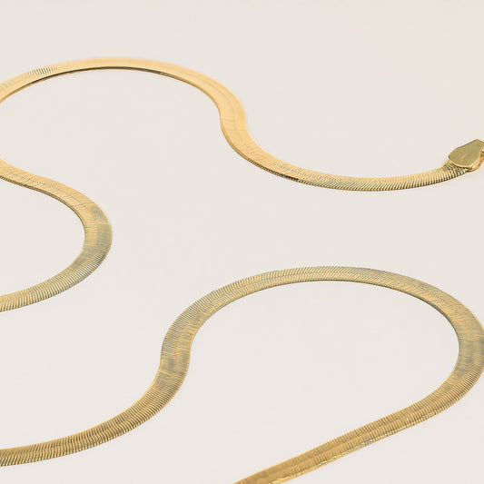 3.8mm Gold Herringbone Necklace