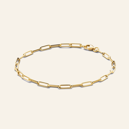 Jackie Amsterdam Elegant Boxlink bracelet on light beige background