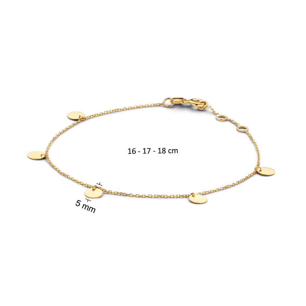 Jackie Amsterdam Discs bracelet 16 17 18 cm and 5 mm details