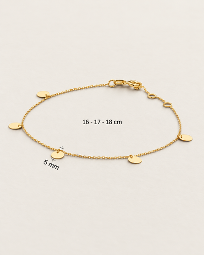 Bracelet Discs en or jaune 14K
