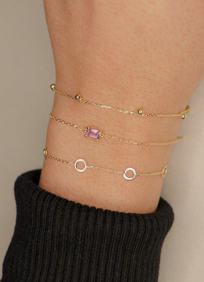 Jackie Amsterdam Medina Amethyst bracelet worn on wrist