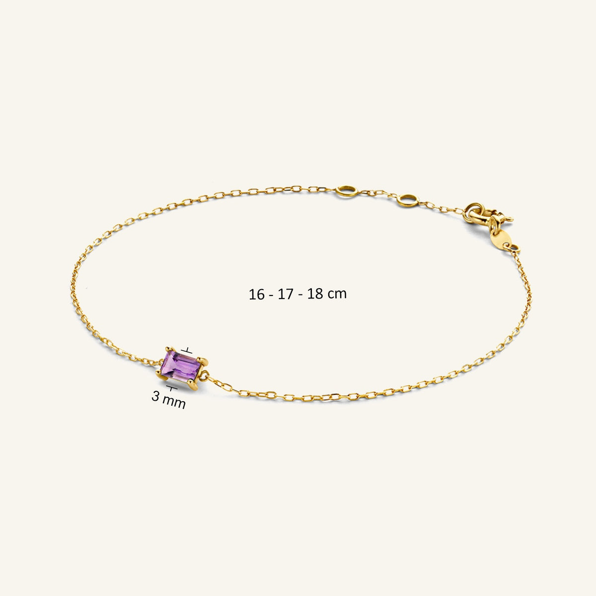 Jackie Amsterdam Medina Amethyst bracelet size detail