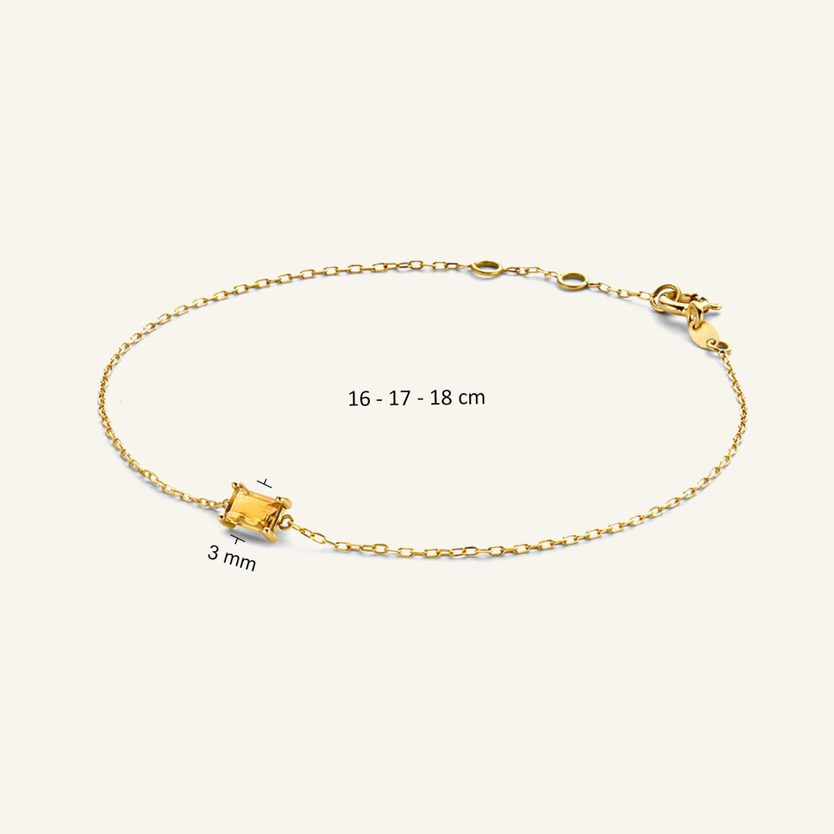 Jackie Amsterdam Medina Citrine bracelet size detail