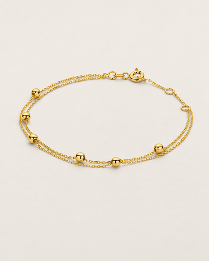 Bracelet Double Bubble en or jaune 14K