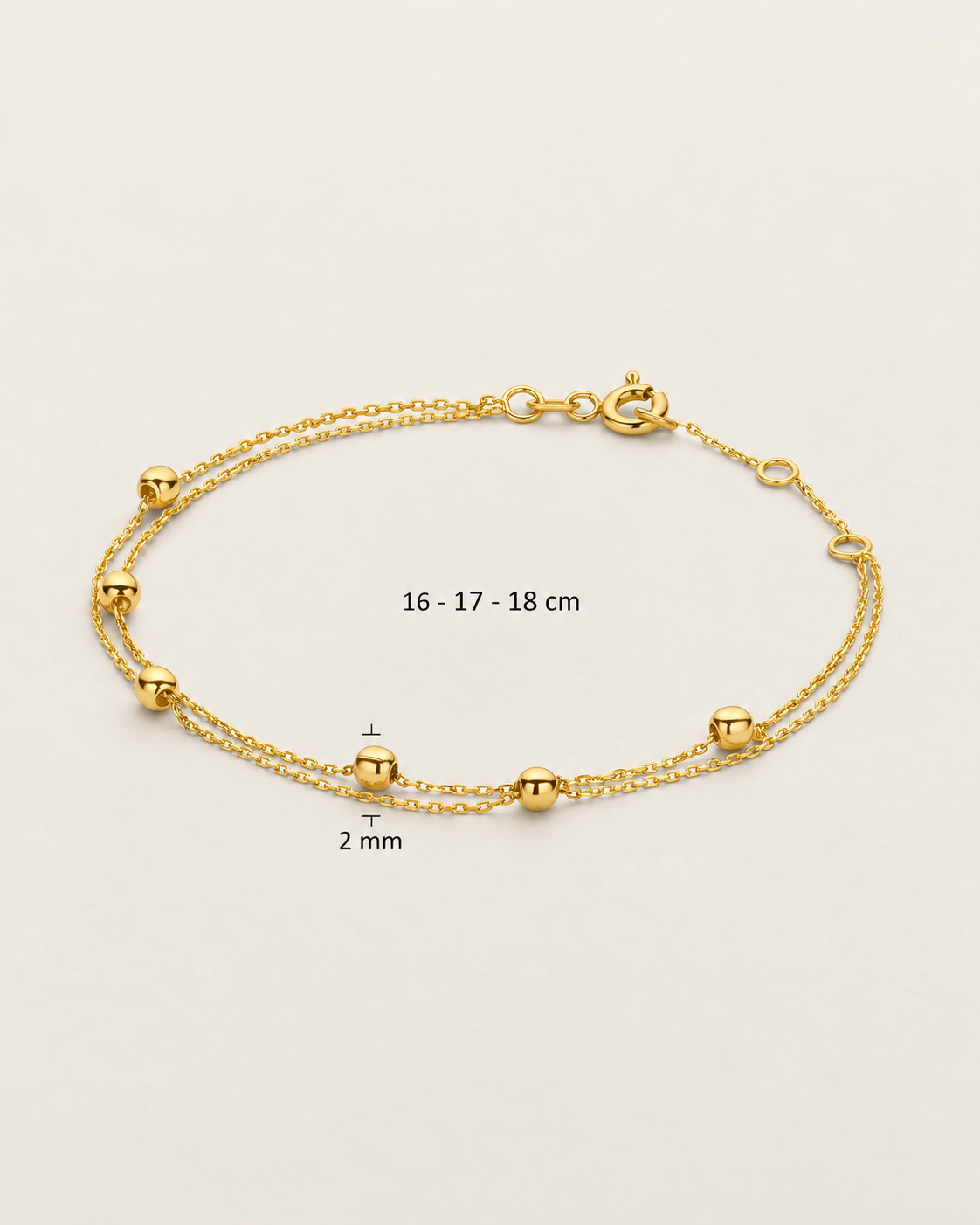 Bracelet Double Bubble en or jaune 14K