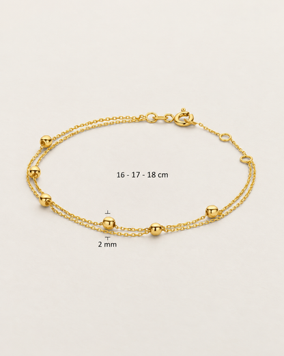 Bracelet Double Bubble en or jaune 14K