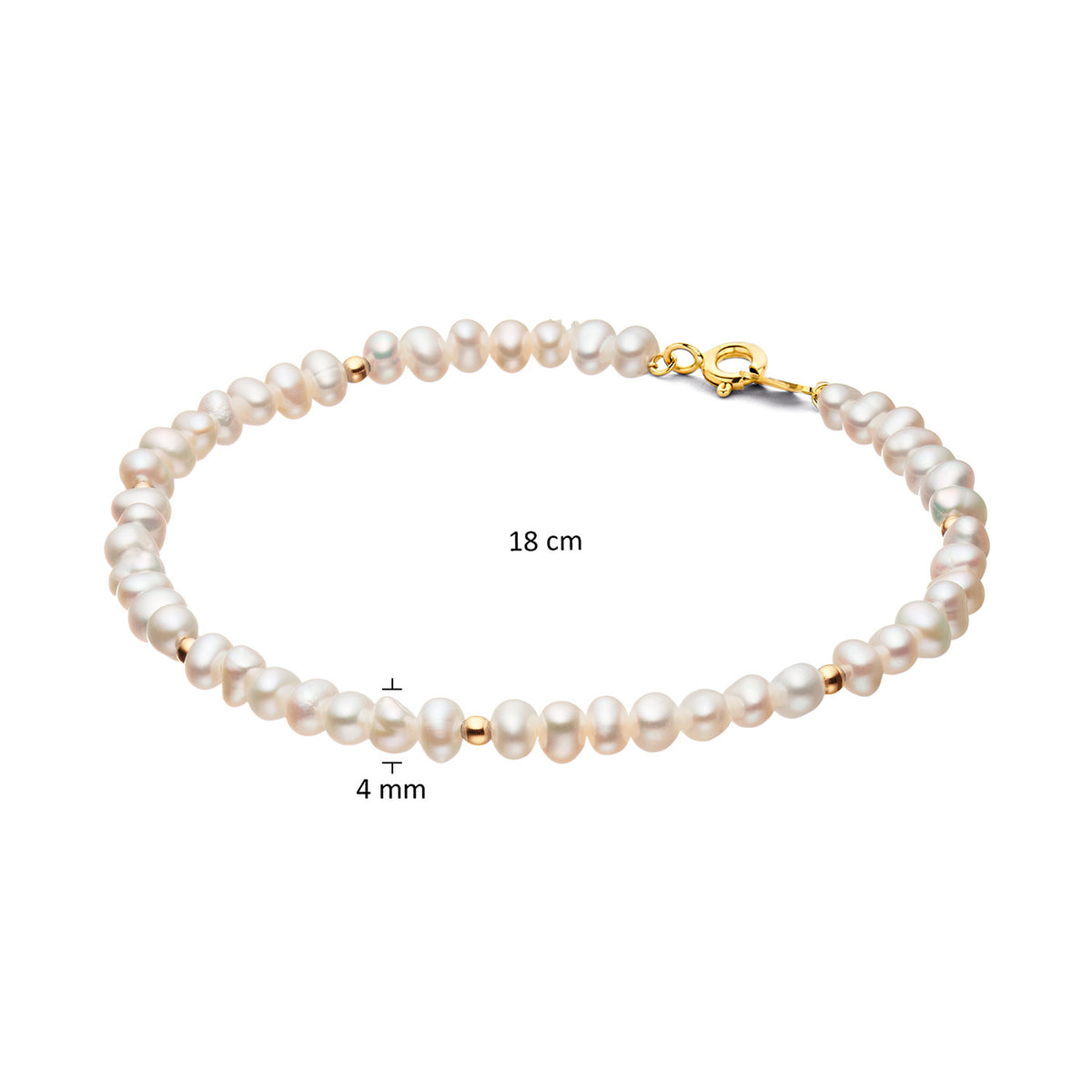 Jackie Amsterdam Pearl Potion Bracelet in 14K Yellow Gold size and detail view