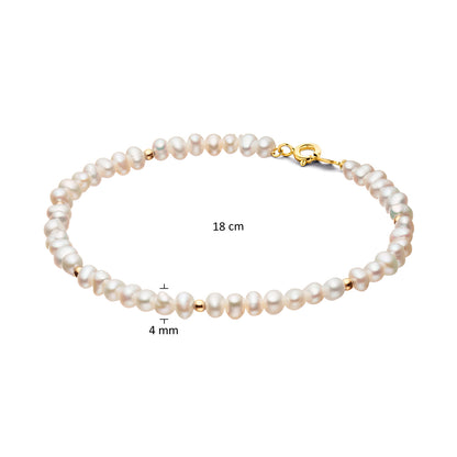 Jackie Amsterdam Pearl Potion Bracelet in 14K Yellow Gold size and detail view