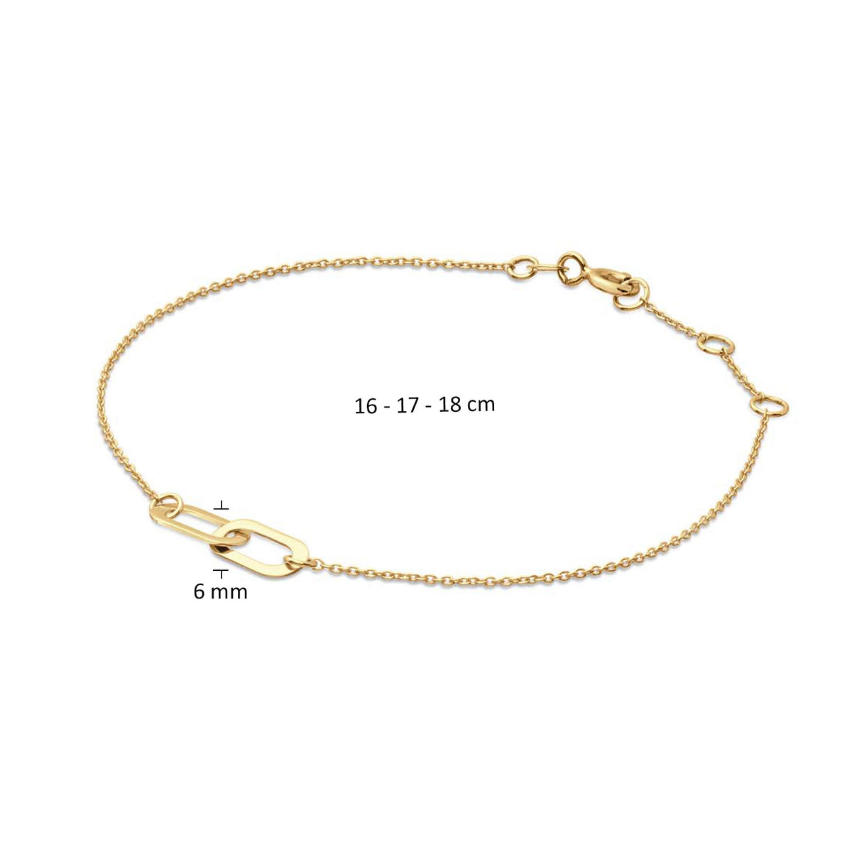 Jackie Amsterdam Cannaregio Bracelet in 14K Yellow Gold size and detail view