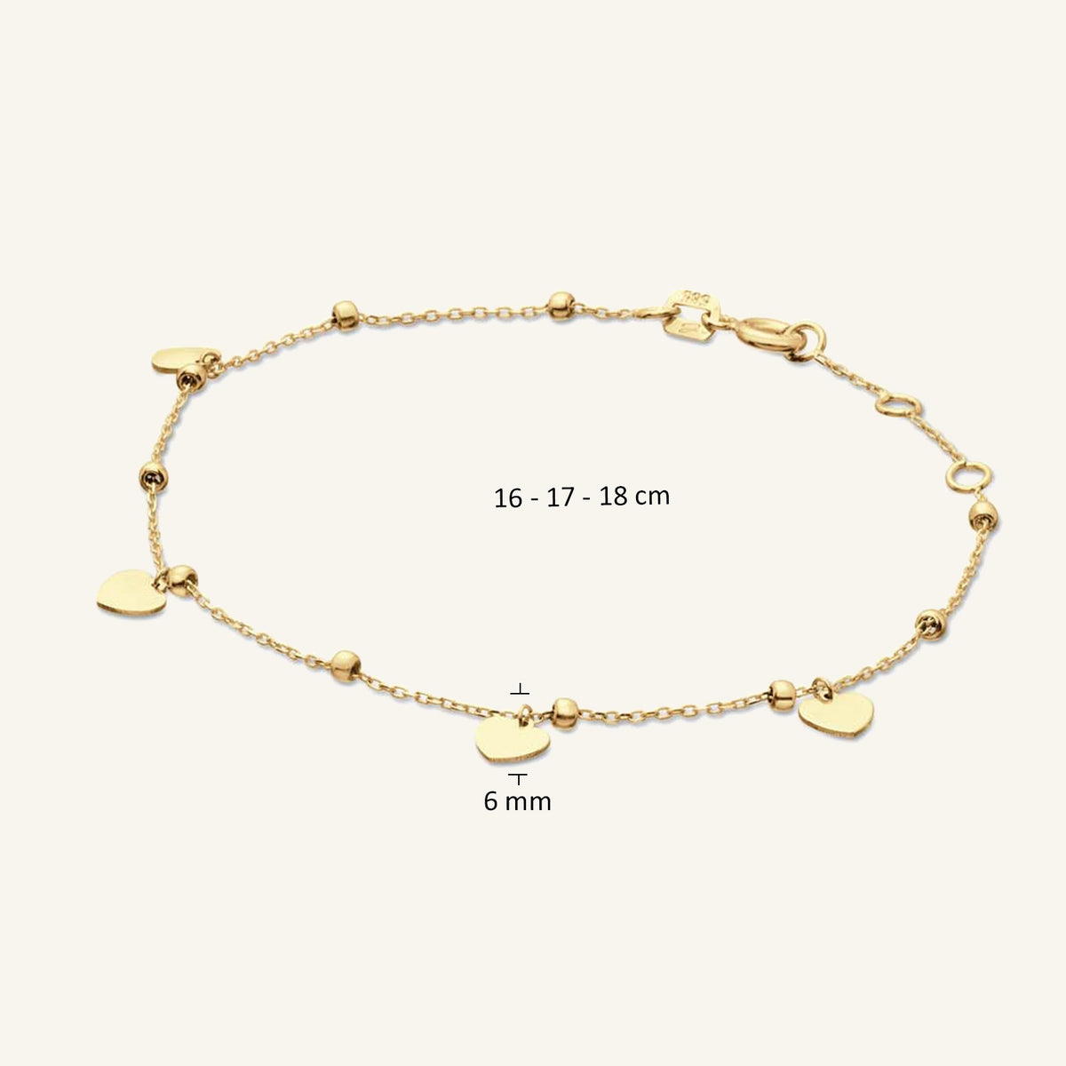 Jackie Amsterdam Corazon bracelet size and heart charm detail