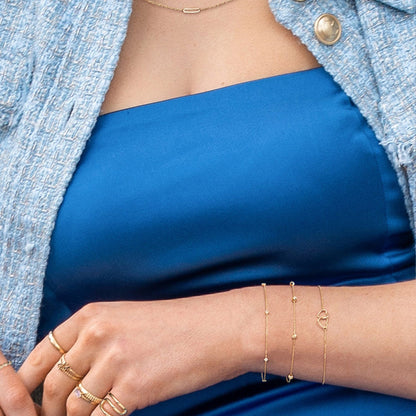 JKB25.585 Jackie White Topaz bracelet worn on wrist