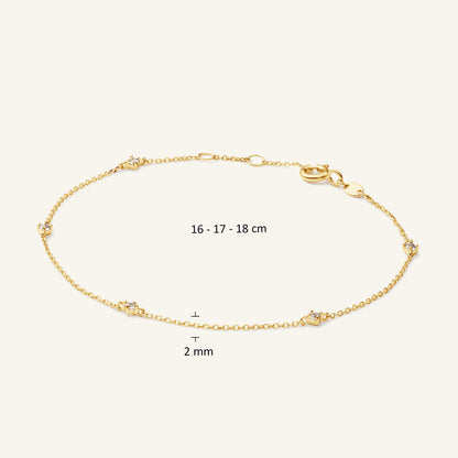 JKB25.585 Jackie White Topaz bracelet 16 17 18 cm and 2 mm details on light beige background
