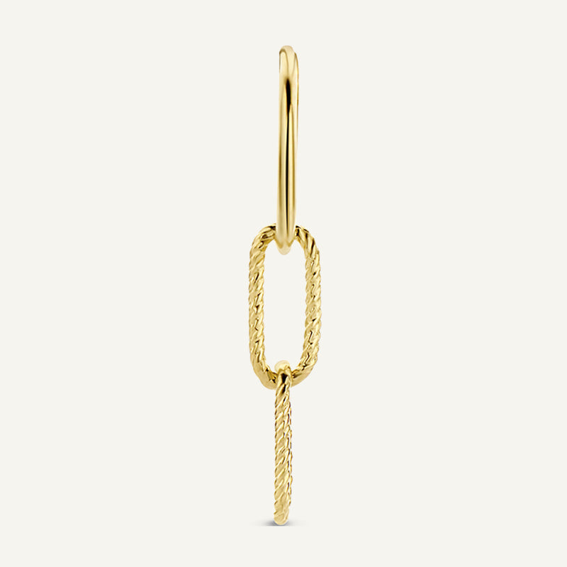 Jackie Amsterdam Double Link Ear Charm in 14K Yellow Gold on hoop