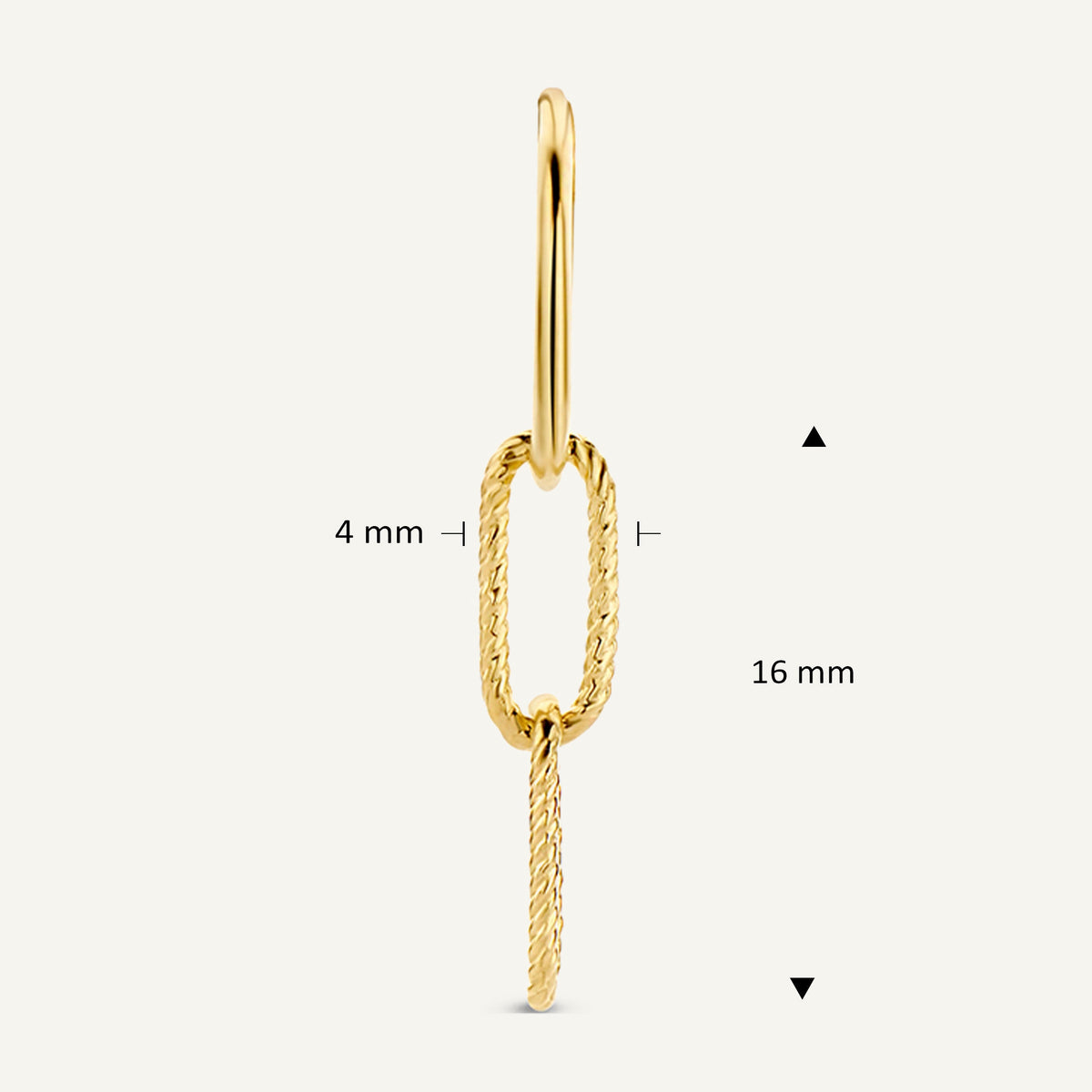 Jackie Amsterdam Double Link Ear Charm in 14K Yellow Gold size and detail view