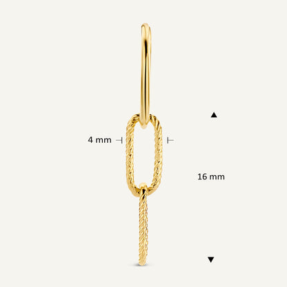 Jackie Amsterdam Double Link Ear Charm in 14K Yellow Gold size and detail view