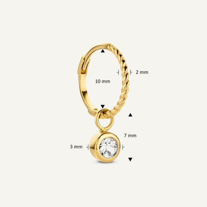 Jackie Amsterdam White Topaz Ear Charm in 14K Yellow Gold size and detail view