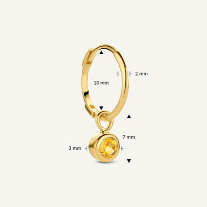 Jackie Amsterdam Citrine Ear Charm in 14K Yellow Gold size and detail view