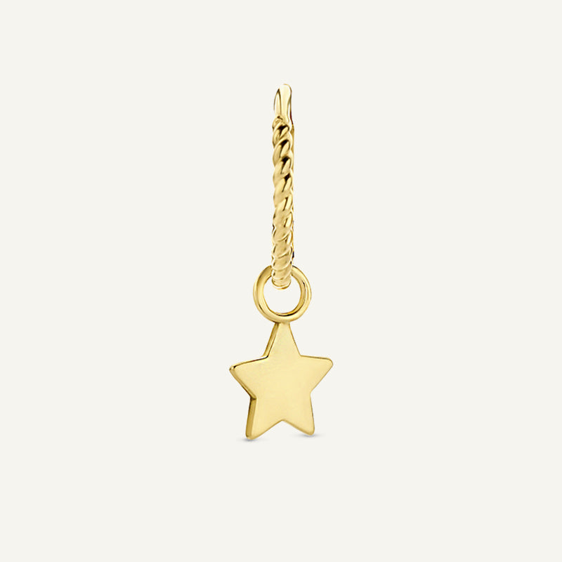 Jackie Amsterdam Star Ear Charm in 14K Yellow Gold on hoop