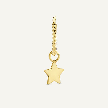 Jackie Amsterdam Star Ear Charm in 14K Yellow Gold on hoop