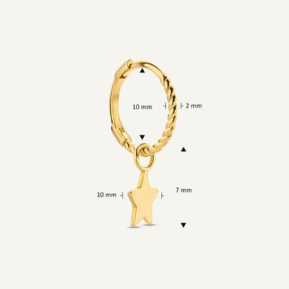 Jackie Amsterdam Star Ear Charm in 14K Yellow Gold size and detail view