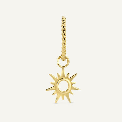 Jackie Amsterdam Sun Ear Charm in 14K Yellow Gold on hoop