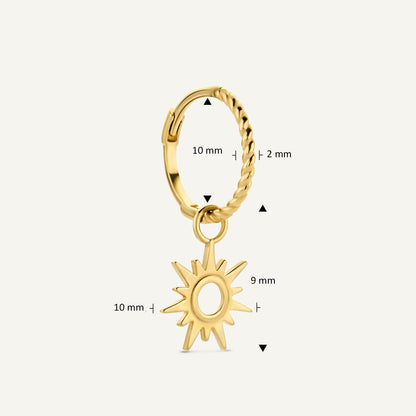 Jackie Amsterdam Sun Ear Charm in 14K Yellow Gold size and detail view