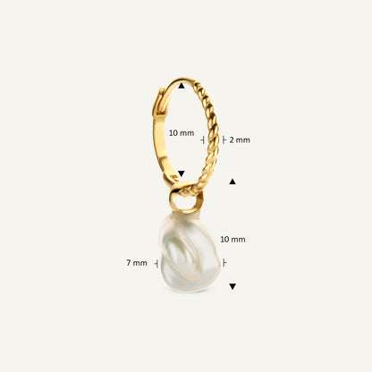 Jackie Pearl of Marrakech Ear Charm in 14K Yellow Gold dimensions