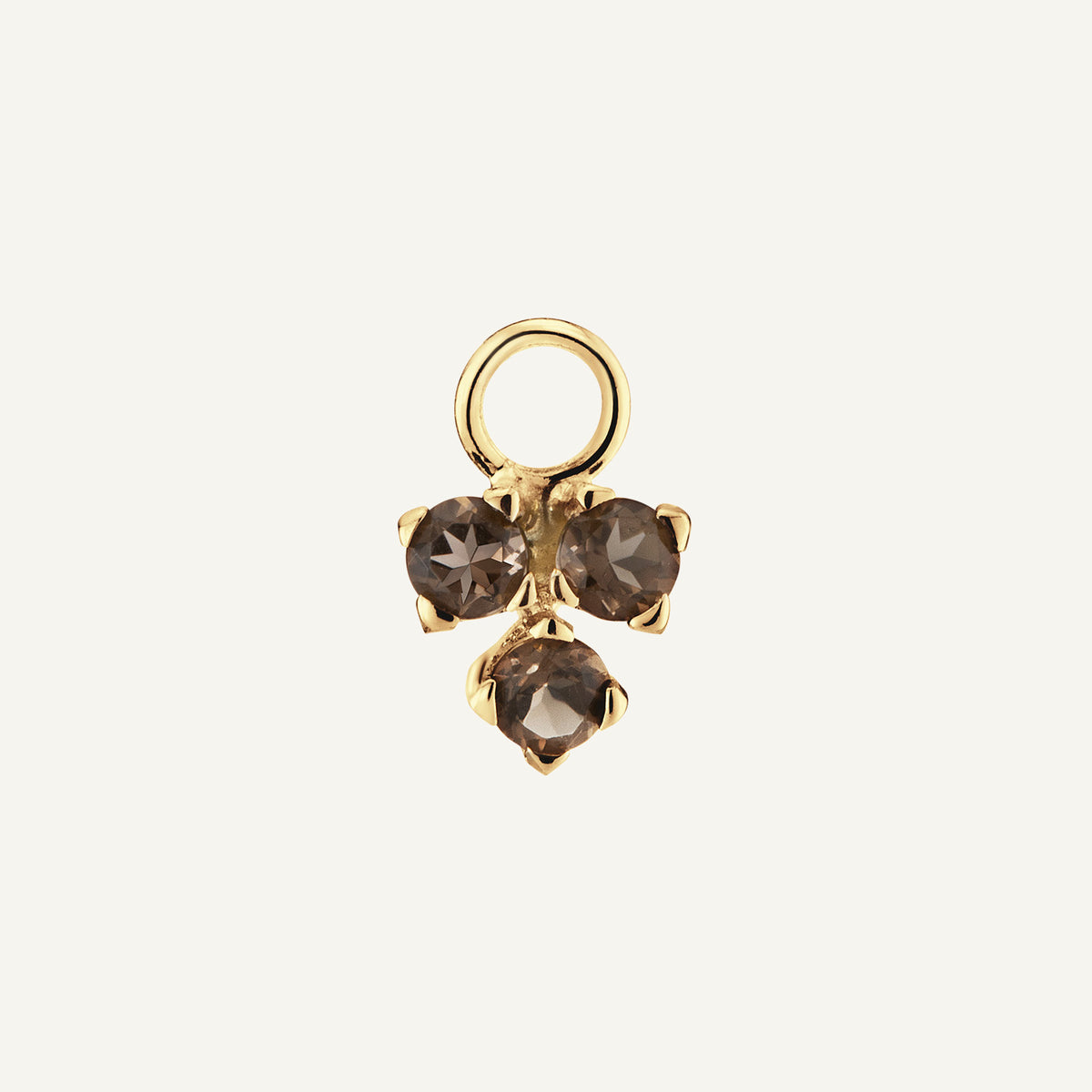 Jackie Triangle Smoky Quartz Ear Charm in 14K Yellow Gold