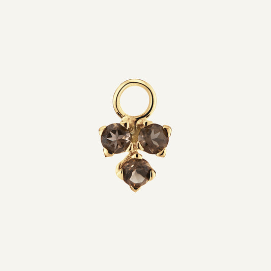 Jackie Triangle Smoky Quartz Ear Charm in 14K Yellow Gold