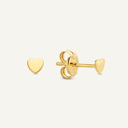 Mini Heart Studs in 14K Yellow Gold