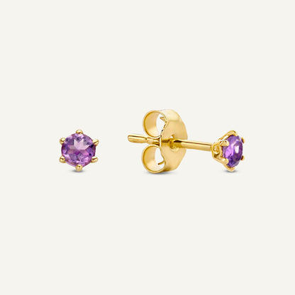 Jackie Amethyst Studs in 14K Yellow Gold