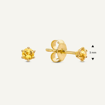 Jackie Citrine Studs in 14K Yellow Gold dimensions